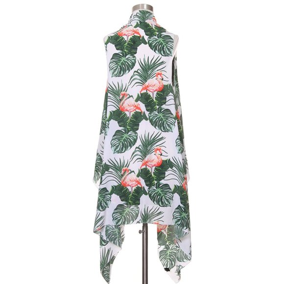 Code22 Flamingo with Leaves Pattern Printing Vest - Picture 3 of 4